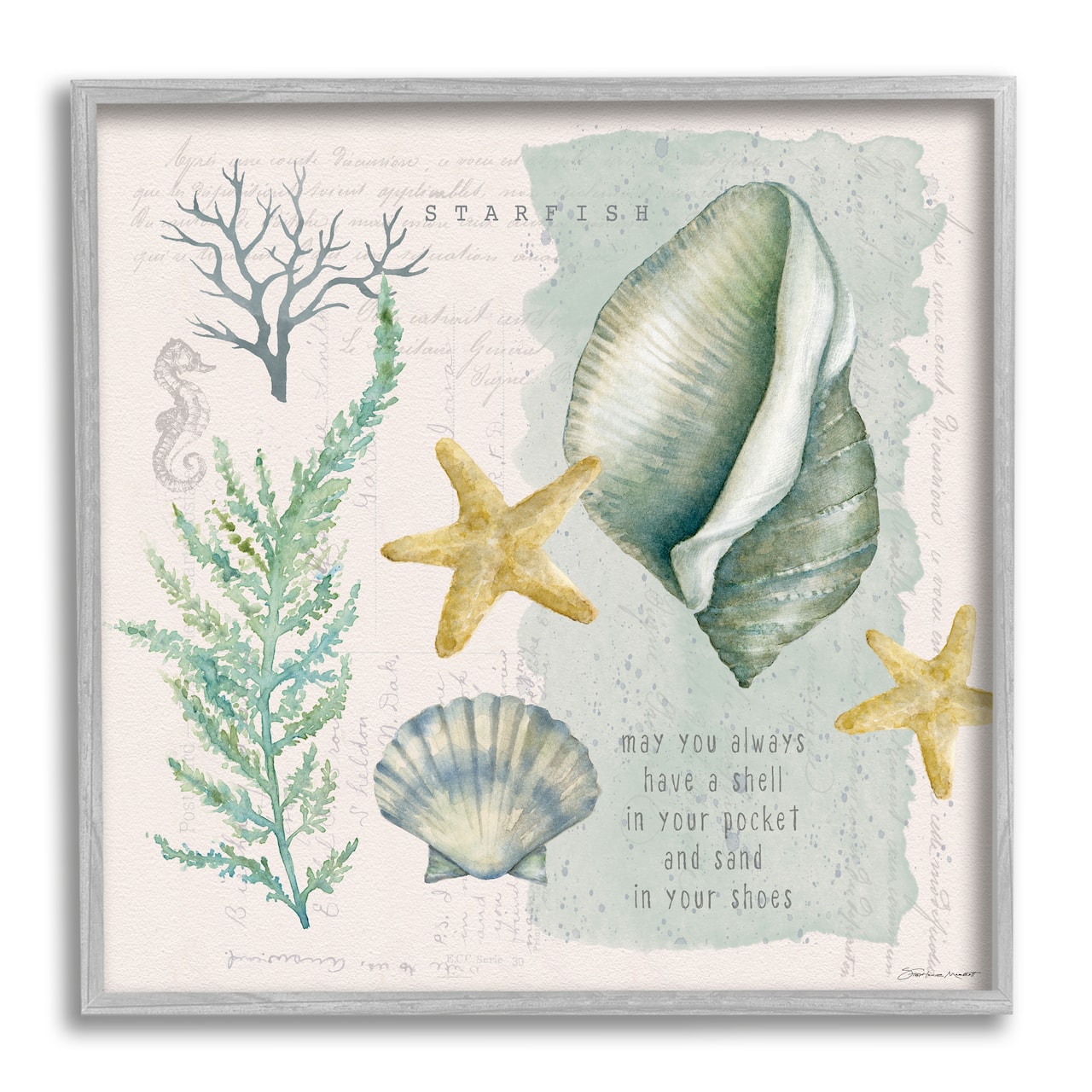 Stupell Industries Shell in Pocket Sand In Shoes Beach Quote Framed Wall Art